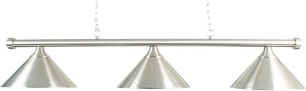 Lamp type pool met drie kappen geborsteld staal