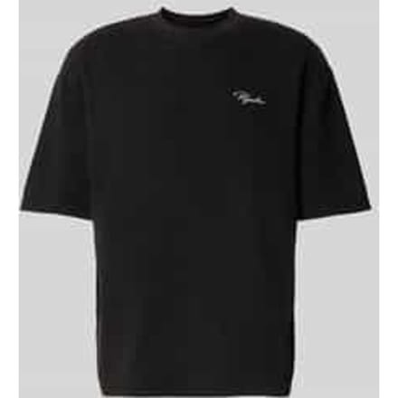 Oversized T-shirt met structuurpatroon en labelstitching