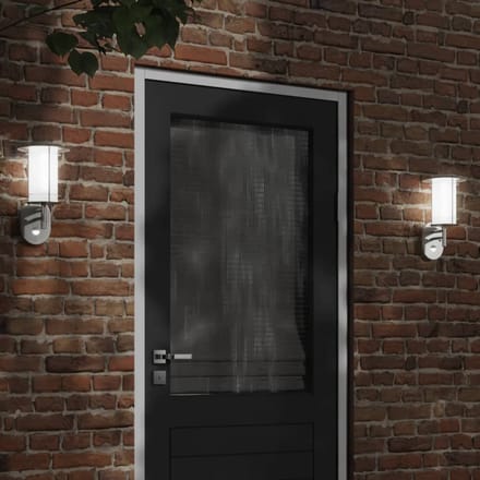 vidaXL Buitenwandlamp met sensor roestvrij staal zilverkleurig