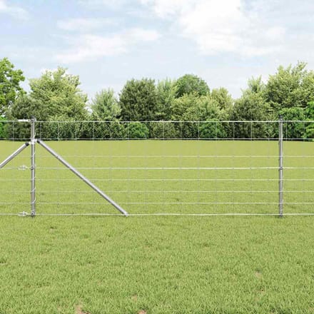 vidaXL Gecombineerd draadhek met spikes 25 x 0,8 m Zilverkleurig Mesh
