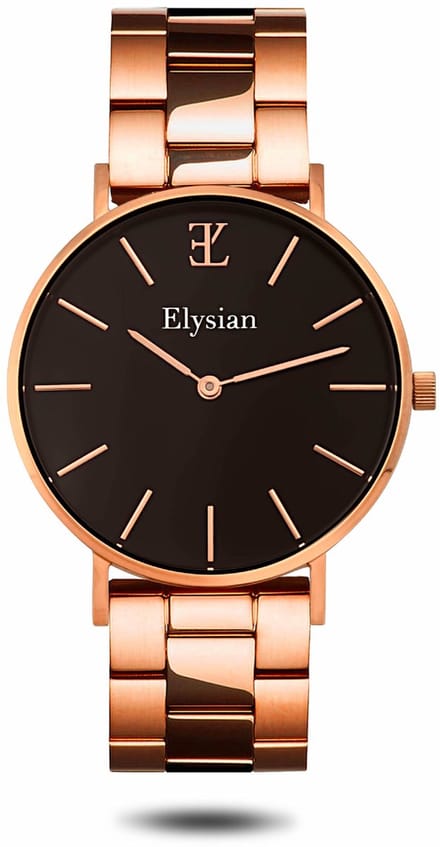 Elysian - Horloge Dames - Rose Goud - Schakelband - Waterdicht - 36mm - Cadeau Voor Vrouw