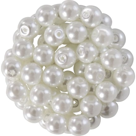 Glazen waskralen, Ø 6 mm, 55 stuks - Wit