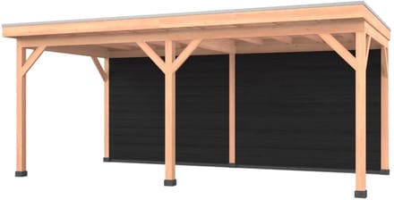 Douglas overkapping, 600 x 300, met achterwand, Westwood Comfort Plus Zwart