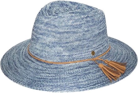 Caroline Fedora – Zonnehoed Dames UV Werend - Maat: M-L: 58 cm - Mixed Blauw