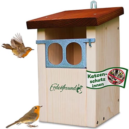 Nestkast voor Roodborstjes met Marter- en Kattenbescherming