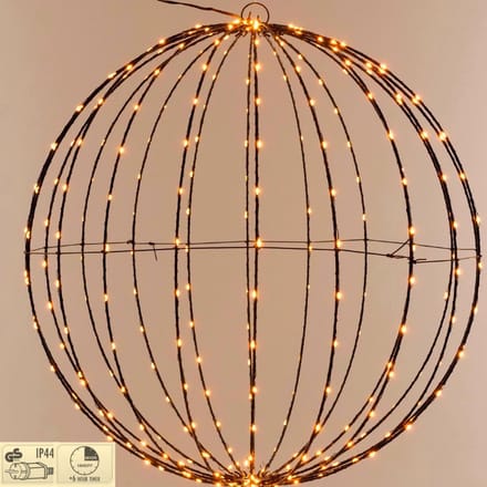 Ceruzo Lichtbol 240 LED – Ø40 cm – Extra Warm Wit – Timer 6/18 – Metaal – Binnen & Buiten