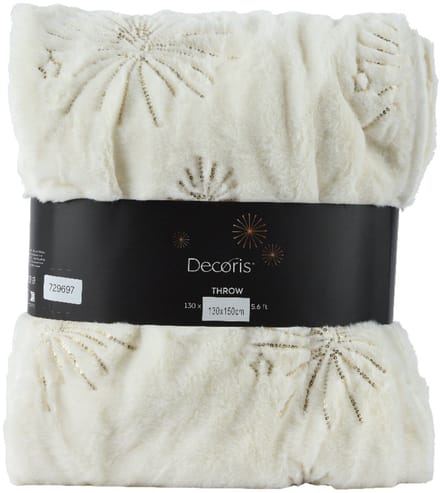 Decoris - Teddy Fleece Plaid - 130x150cm - Off-white - Luxe Fluffy Throw