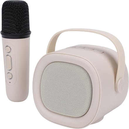 Karaokemachine Kinderen - Draagbare Speaker - Muziek Feest - Met Draadloze Microfoon - 16 x 15 x 11 cm - Zwart