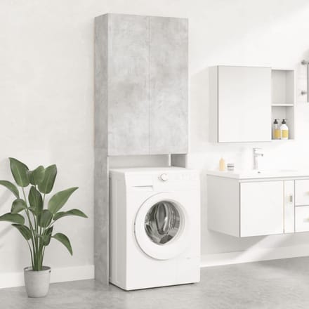 vidaXL - Wasmachinekast - 64x25,5x190 - cm - betongrijs