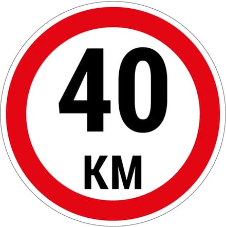 40 km bord | gecoat dibond materiaal | 15 cm