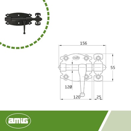 Haaksluiting - Grendel Deur - Kasten Beveiligen - Inclusief Schroeven - 120 mm - Zwart
