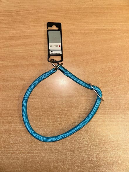 Wolters K2 slip halsband nylon 50cm x 13mm neon blauw