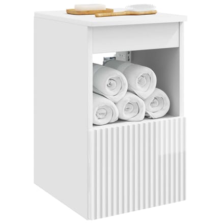 vidaXL - Badkamerkast - Hoogglans - Wit - 30 - x - 41 - x - 50 - cm - Bewerkt - hout