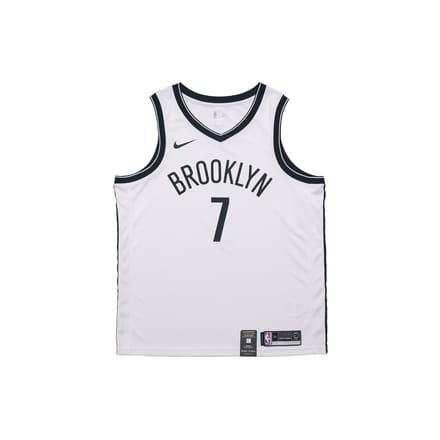 Nike Straight Fit Sneldrogend Basketbalshirt - Nets Kevin Durant Nr. 7 Heren Jersey Wit 864401-103 L gray