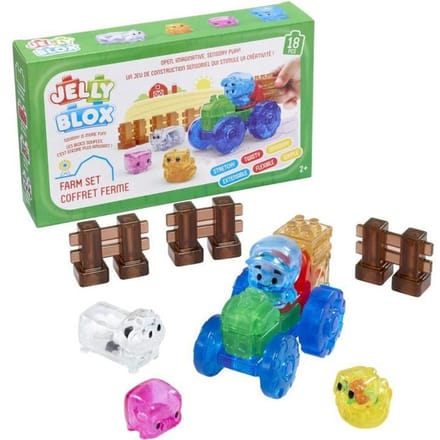 Coffret ferme - Jeu de construction - JELLY BLOX - GOLIATH - Briques souples et flexibles - Des 2 ans