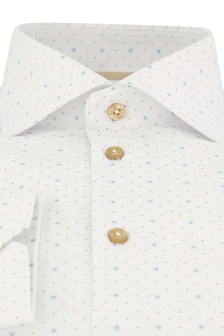 Ledub business overhemd modern fit wit geprint