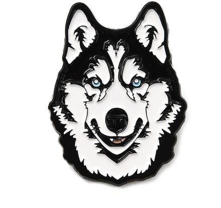 Pin hond huski, broche, kledingspeld