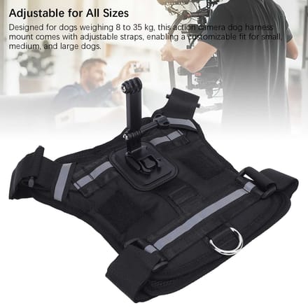 Hondentuigbevestiging voor Actiecamera Nylon Borst- en Rugfixatie Huisdierentuig Camera Bevestigingsvest voor gray