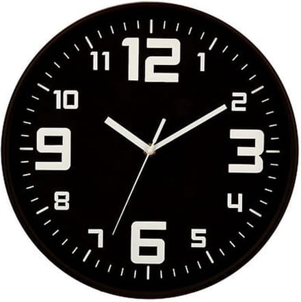 Atmosphera Elian Klok - zwart / wit - 30 cm - wandklok modern