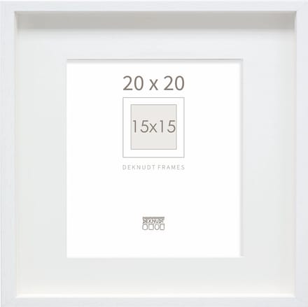 Deknudt Frames Fotolijst - wit met passe-partout - 15x15 cm / 20x20 cm