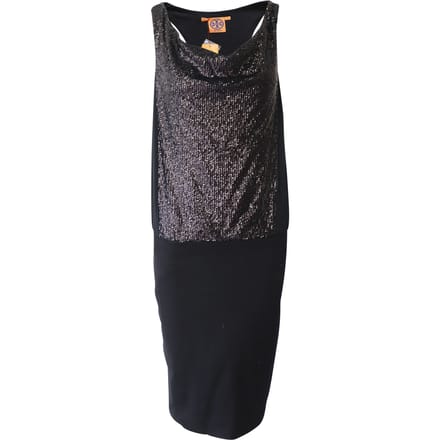 Tory Burch Racerback Jurk in Zwart Pailletten Polyester
