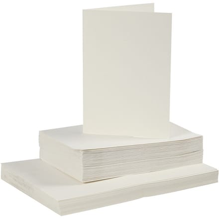 CC Cards and envelopes, card size 10,5x15 cm, envelope size 11,5x16,5 cm, 110+220 g, off-white, 50 set/ 1 pack