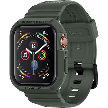 Spigen Rugged Armor Pro - Apple Watch 45MM / 44MM Hoesje en Bandje - Groen