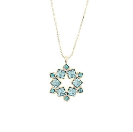 Behave Dames Ketting - Zilverkleur met Blauw Hangertje - 40 cm