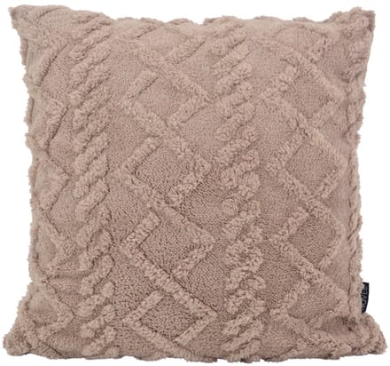 Sierkussen Furry Cross Taupe | 45 x 45 cm | Polyester