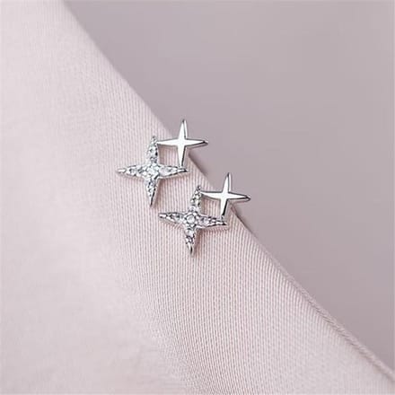 Boucles d'oreilles à clous avec breloque étoile en zircon pour femmes, accessoires B032 gray