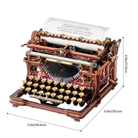Robotime Mechanical Typewriter (magic version) - LK703C - ROKR Mechanical Gears Series - Typemachine - Bouwpakket - Knutselen