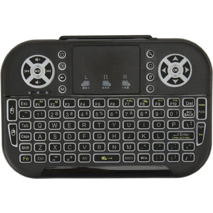 Mini clavier Bluetooth sans fil 2,4 GHz avec pavé tactile rétroéclairé, télécommande pour gray