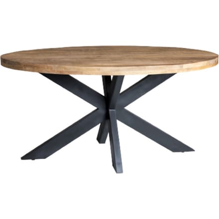 Brix - Eetkamertafel Sturdy Oval 160 cm - Mangohout / Gecoat Staal