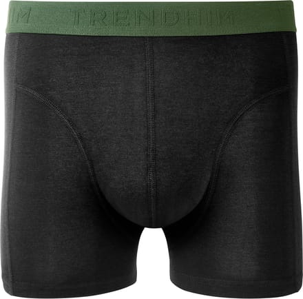 FreeFeel | Zwarte bamboe boxershort met olijfgroene tailleband