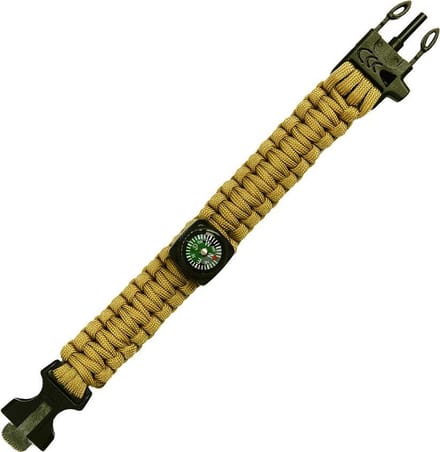 101inc Paracord survival kompas 9 inch Coyote