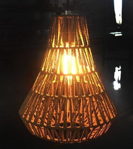 Jute Touw Hanglamp - Handgemaakt - Naturel - ⌀26 cm