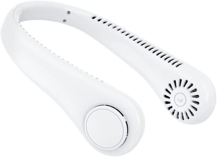 Draagbare nekventilator - Wit - USB oplaadbare miniventilator - Ideaal voor buitenactiviteiten/reizen of thuisgebruik.