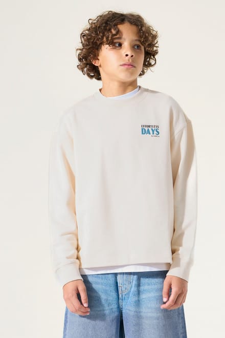 GARCIA Jongens Print Sweater Bruin Lange mouw