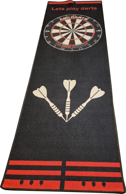 Dartmat - dartkleed - Zwart - Bulls Eye - 237 x 80 cm
