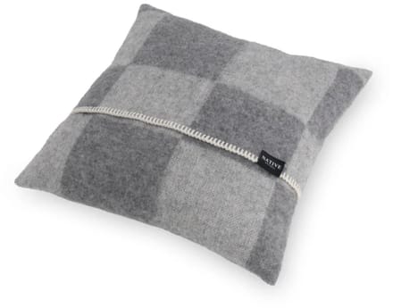 WOOOL Kussen - CHECKERBOARD (Grijs) - 45x45cm - 100% Wol