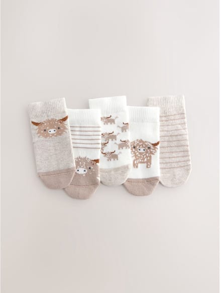 Next - Pasgeboren unisex - Verpakking van 5 paar babysokken - Crème