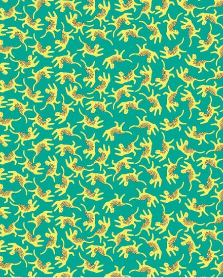 Decopatch papier Luipaard groen en geel FLUO