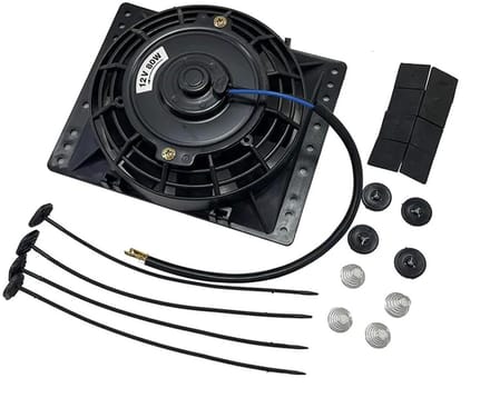 Radiator Ventilator - Koelventilator Set - Motor Koeling - Omkeerbare Motor - Universeel 12V - Zwart