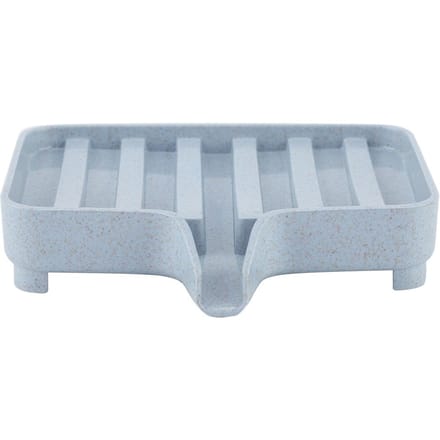 Boîte de rangement pour savon et éponge en paille de blé pour salle de bain et cuisine (Bleu) white