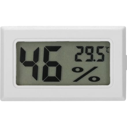 Huisdier Reptiel Hygrometer Ingebouwde Aquarium Thermometer met Groot Digitaal Display Wit gray