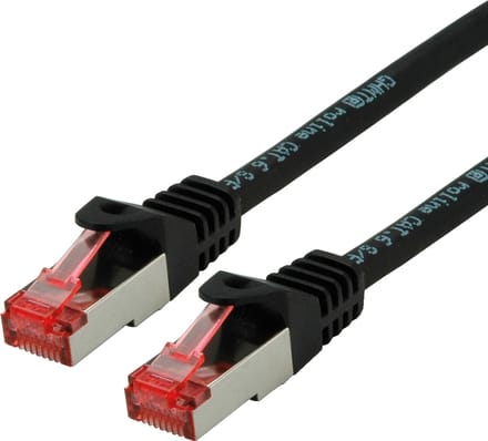 ROLINE patchkabel Cat.6 S/FTP (PiMF), componentniveau, LSOH, zwart, 0,5 m