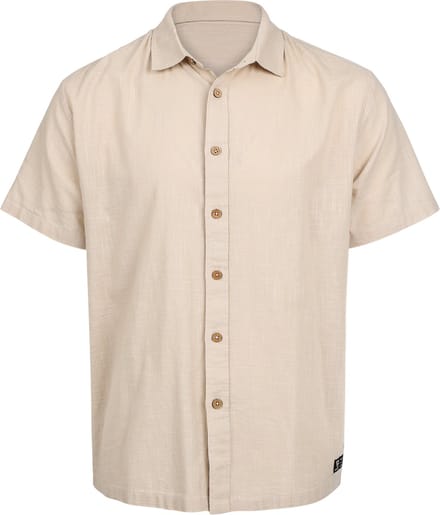 Brunotti - Sirrak - Shirt Feather Grey - Heren - 100% Katoen - Button Up Short-Sleeve - S