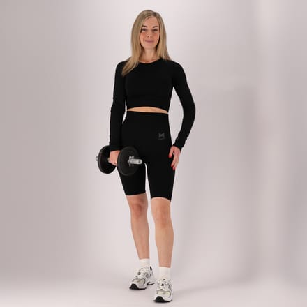 Sportset dames - Short/Crop top - Zwart / L