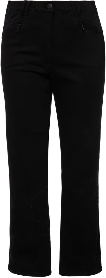 Ulla Popken - Dames - Basic stretchbroek Mony kleurecht licht smal toelopend - Zwart - Maat 48