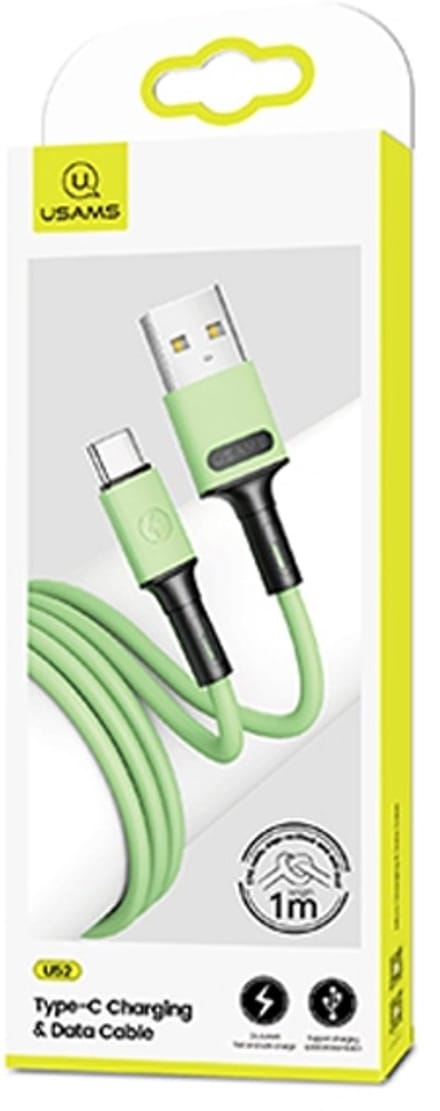 USAMS U52 - USB-C Kabel - 1m - Snel opladen - Groen